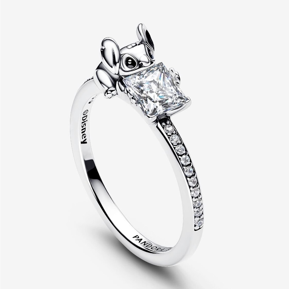 Pandora Disney Stitch Ring S925 ALE Clear CZ Sterling Silver. Size 8